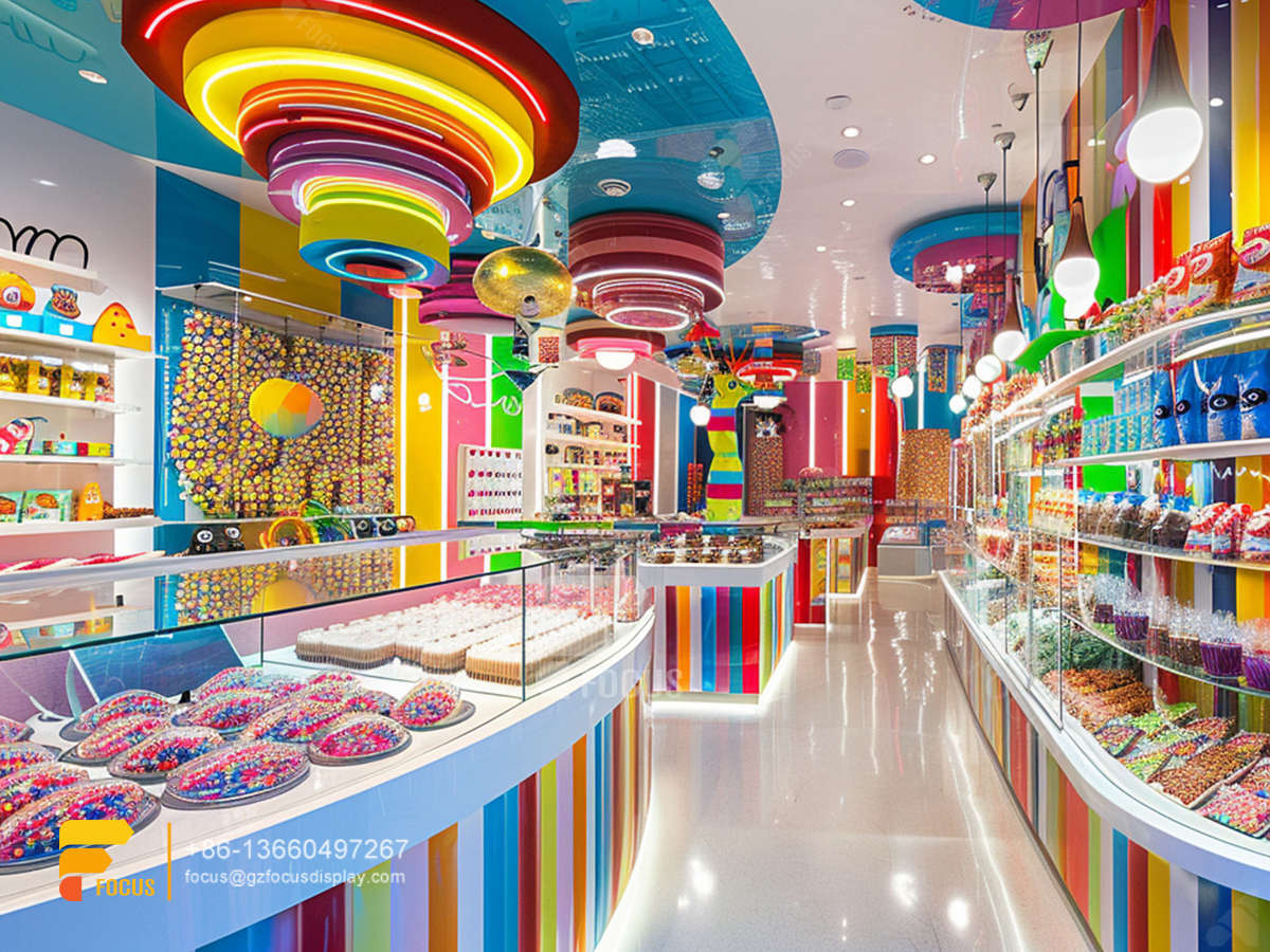 grocery store candy shelf snack displays sweet shop shelving