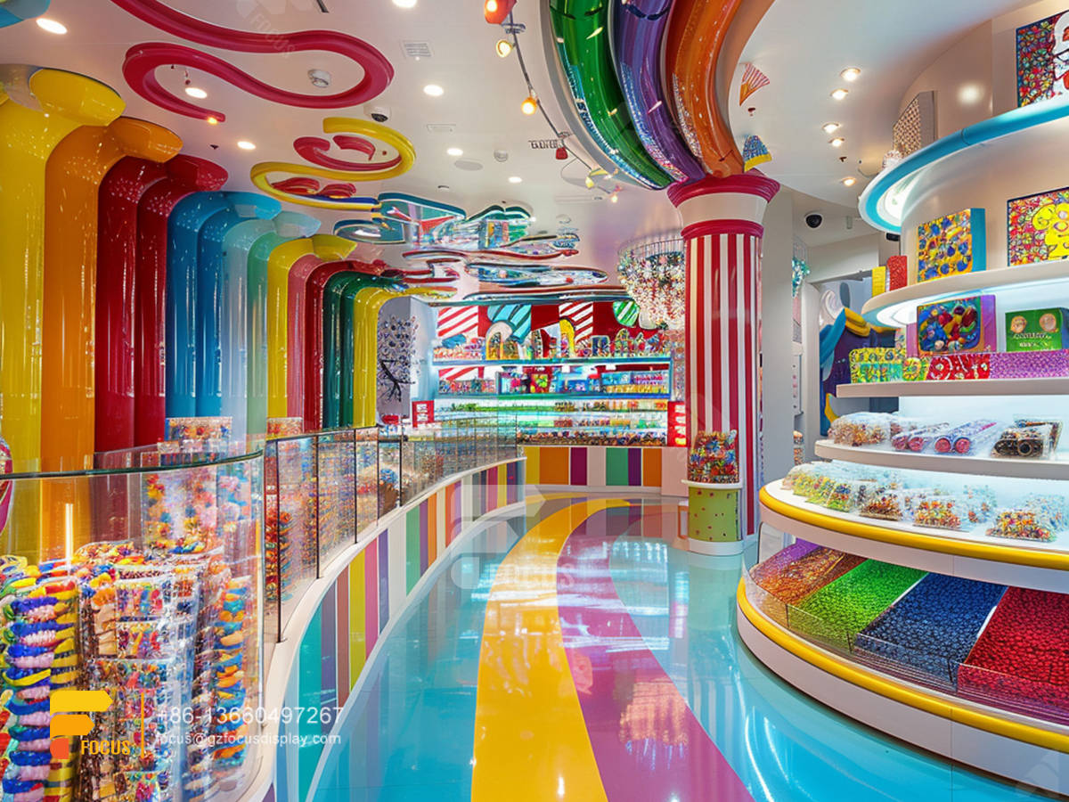 grocery store candy shelf snack displays sweet shop shelving
