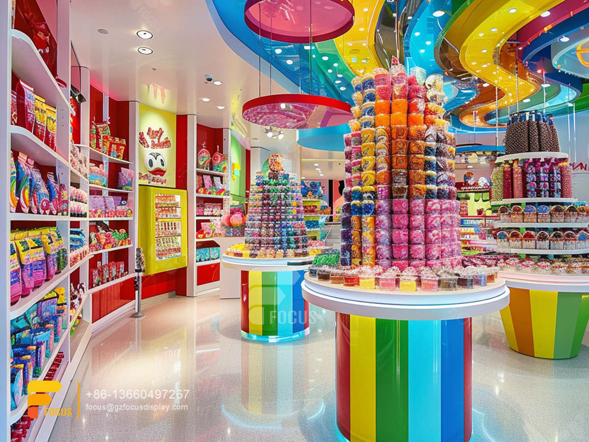 grocery store candy shelf snack displays sweet shop shelving