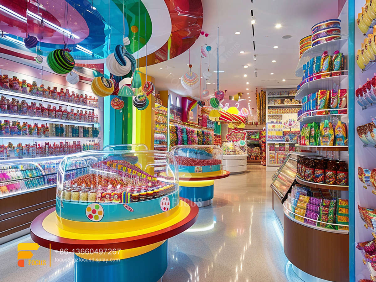 grocery store candy shelf snack displays sweet shop shelving