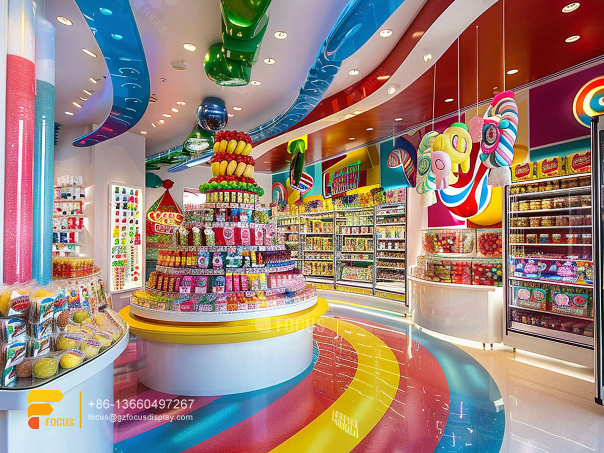 grocery store candy shelf snack displays sweet shop shelving
