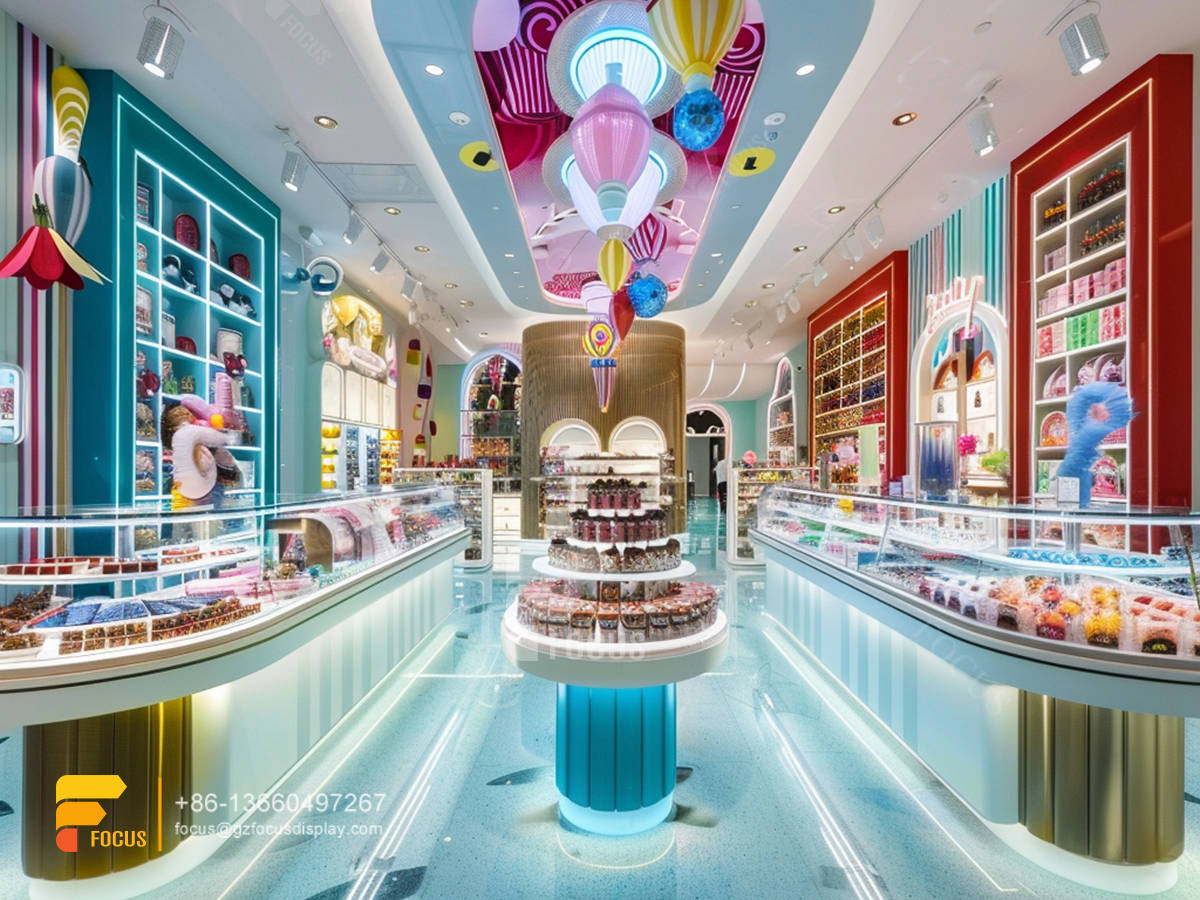 mix sweet shop chocolate display counter nuts shop decor