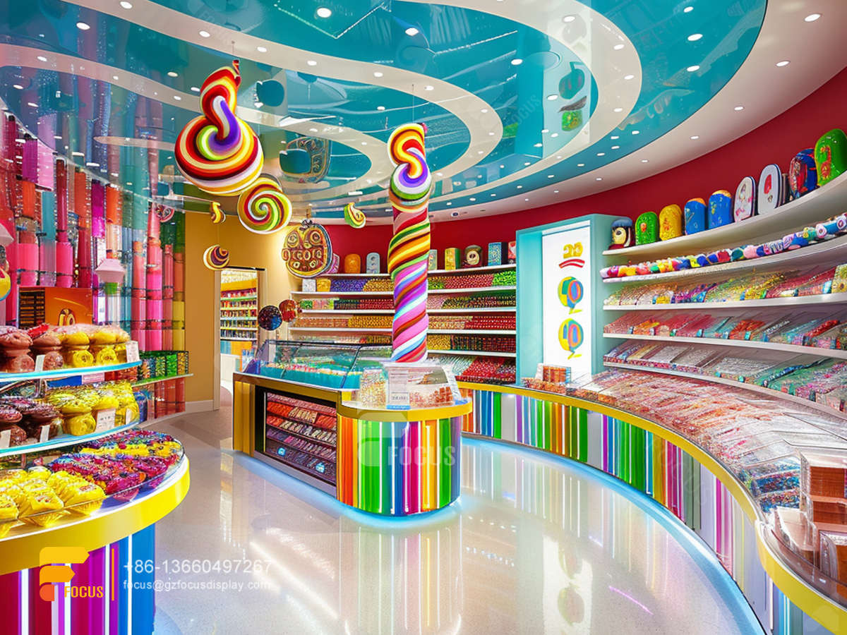 modern sweet shop interior design custom chocolate counter display