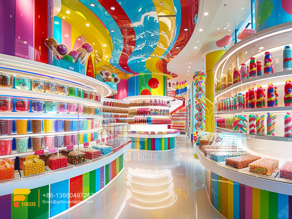 modern sweet shop interior design custom chocolate counter display