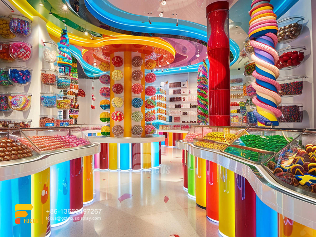 modern sweet shop interior design custom chocolate counter display