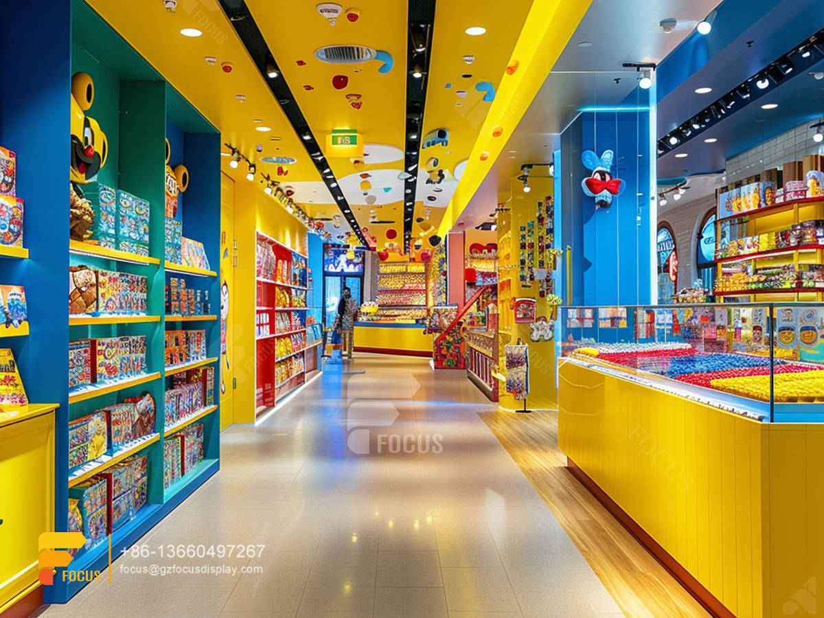 retail snack display racks sweet shop shelves chocolate counter