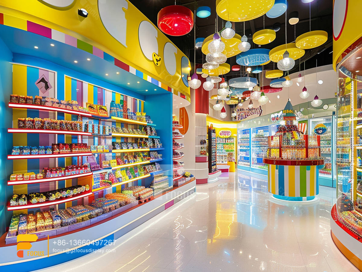 snack display case candy store fixtures chocolate shop decoration