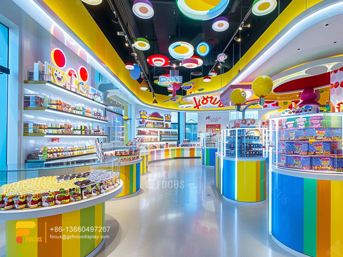snack display case candy store fixtures chocolate shop decoration