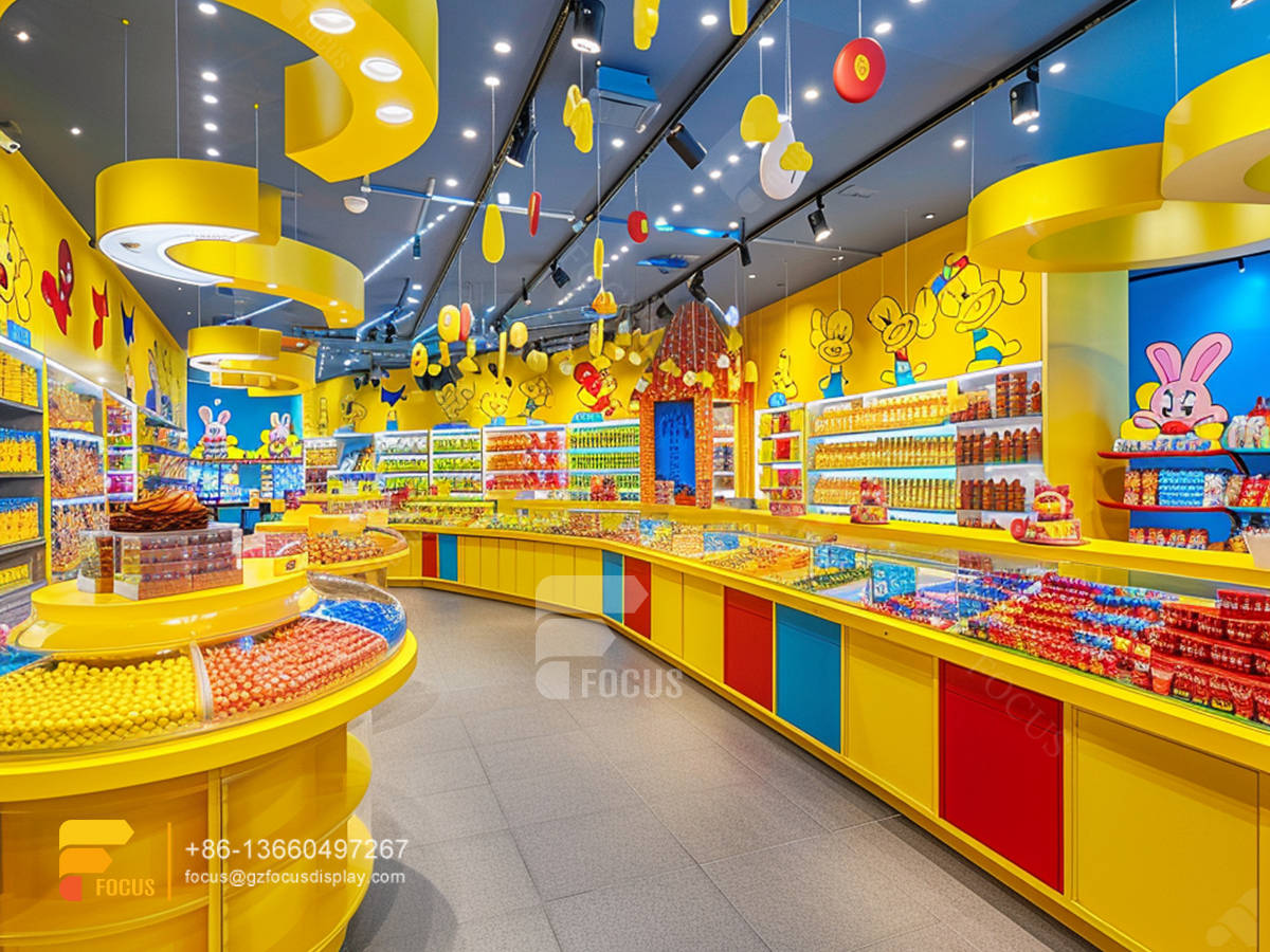 snack display shelf chocolate stores nuts shop decor