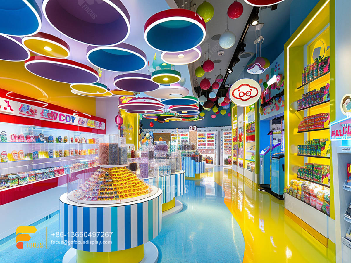 snack display shelves mix sweet shop candy store design