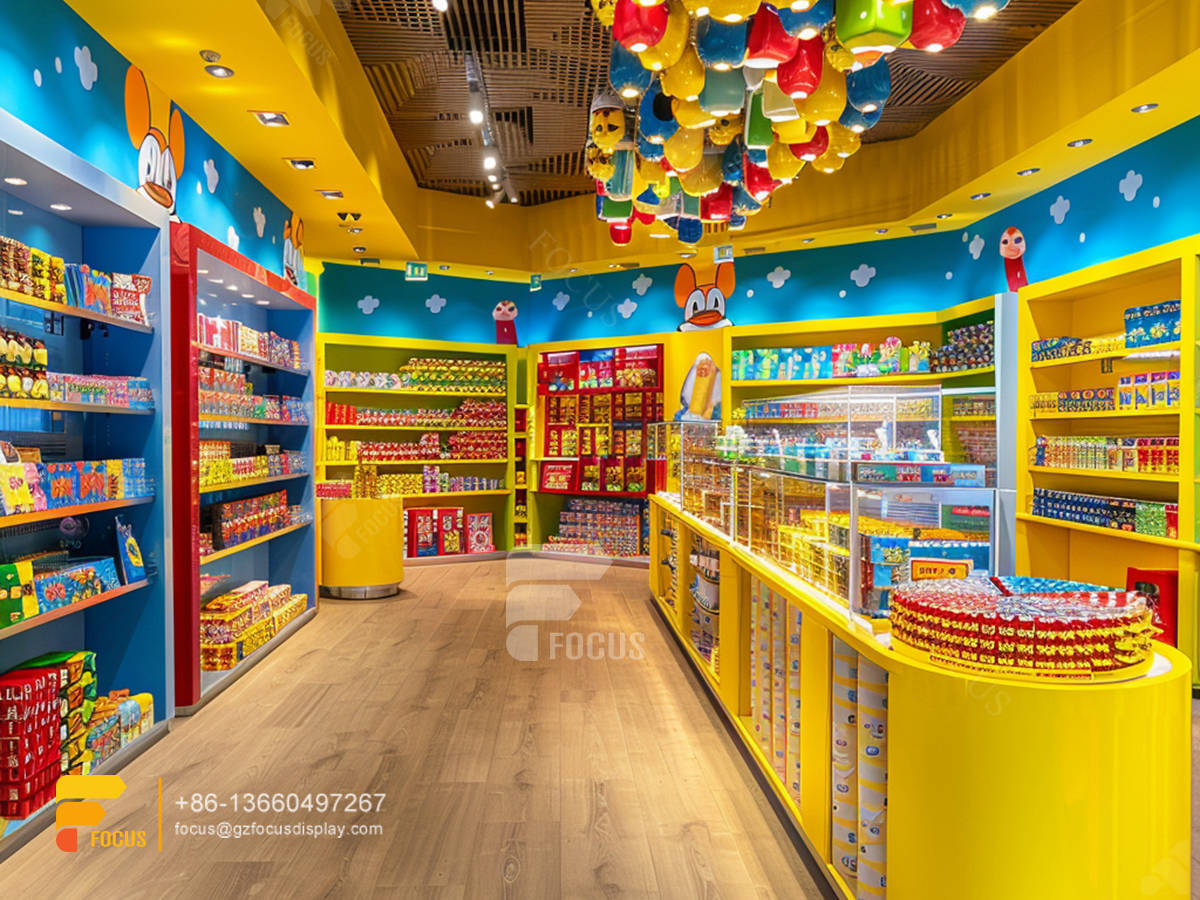 snack display shelves mix sweet shop candy store design