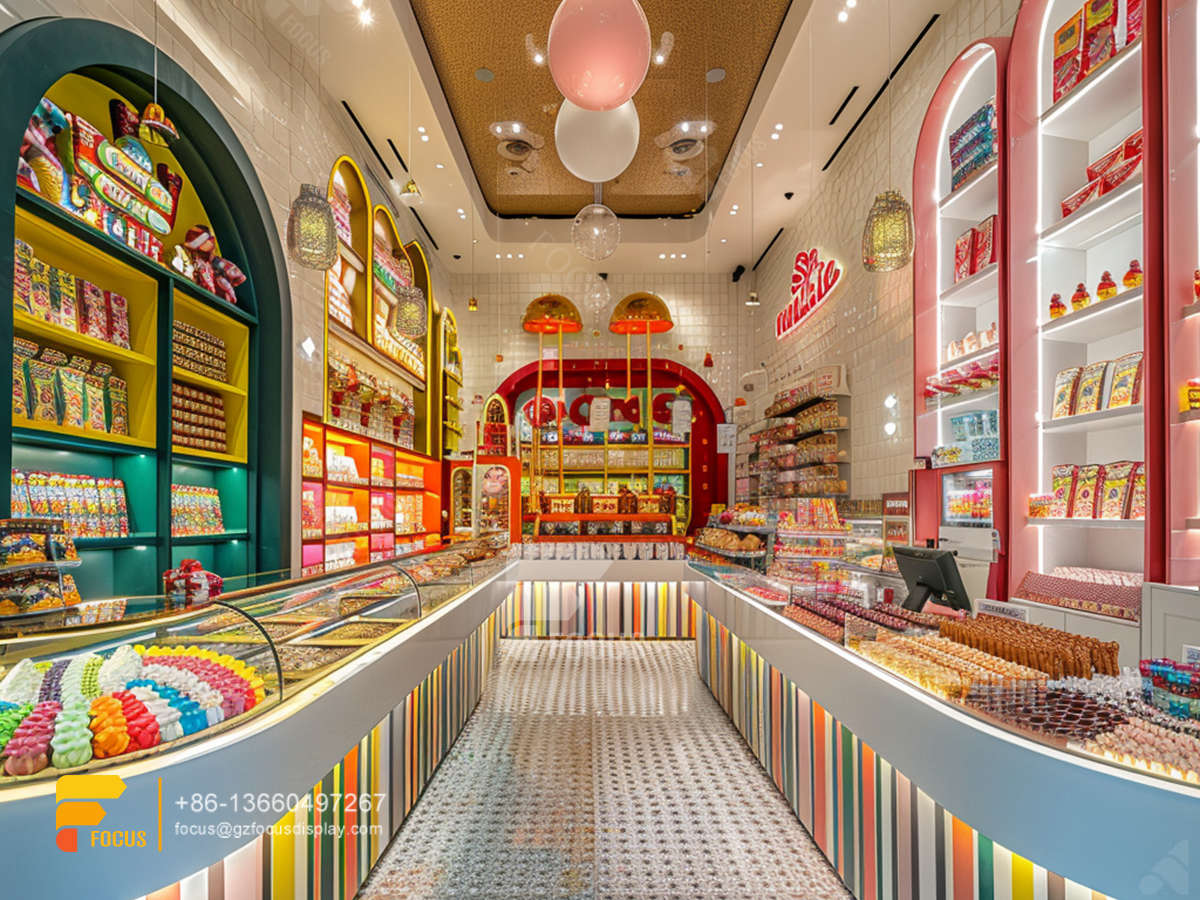 snack display stands modern sweet shop nuts shop decor