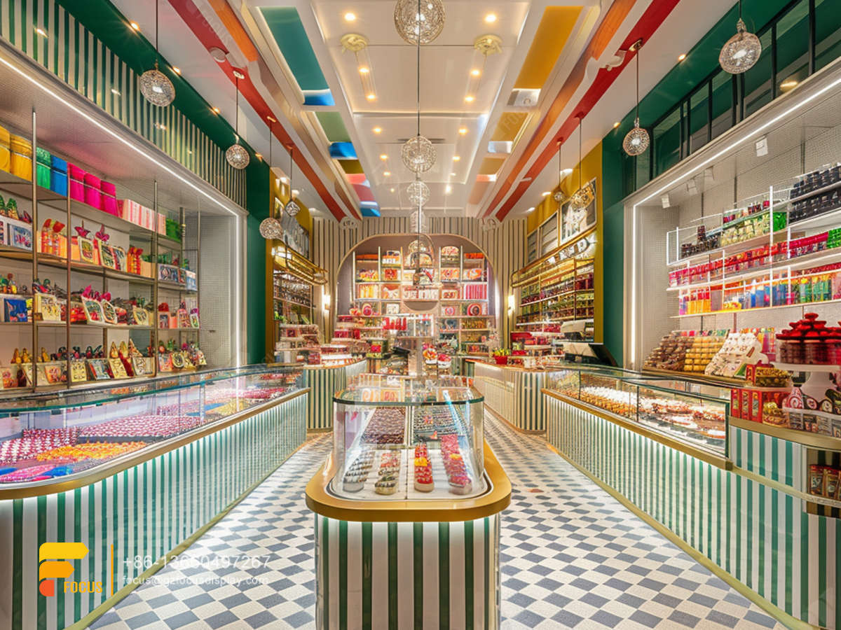 snack display stands modern sweet shop nuts shop decor