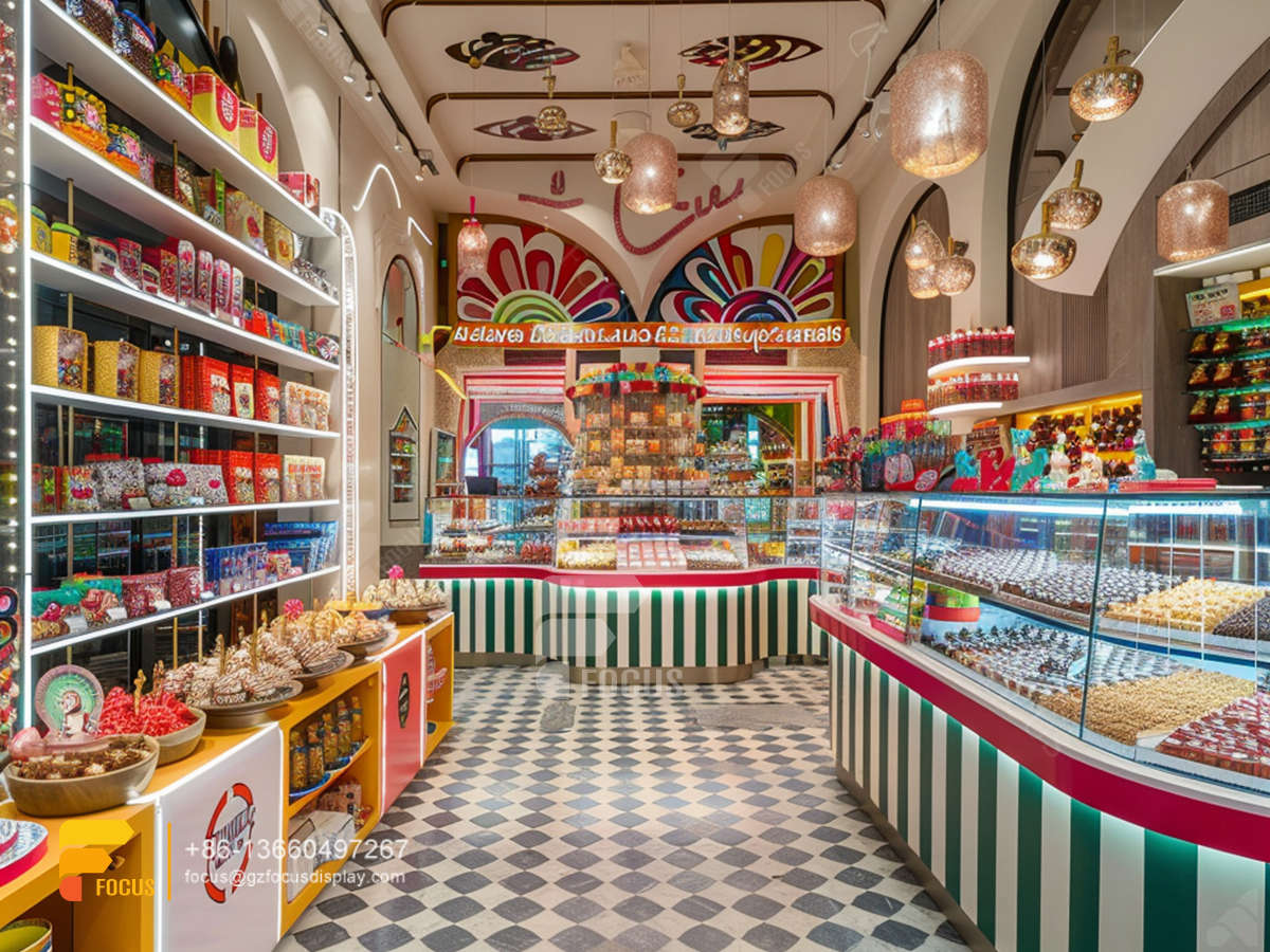 snack display stands modern sweet shop nuts shop decor