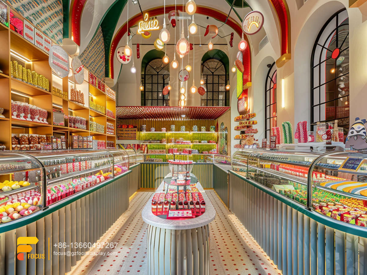 snack display stands modern sweet shop nuts shop decor