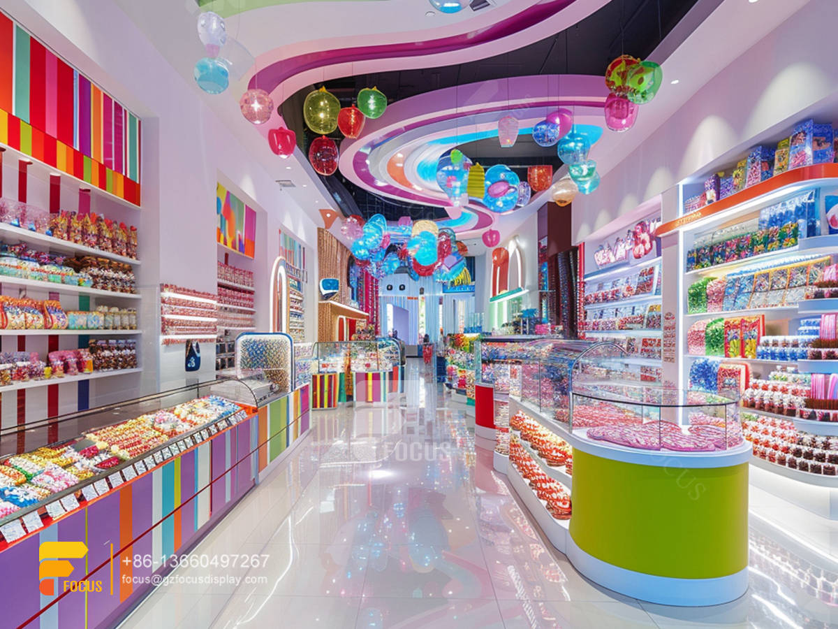 snack rack display design chocolate shop sweet store