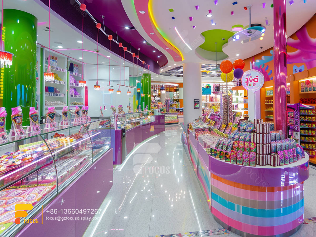 snack rack display design chocolate shop sweet store