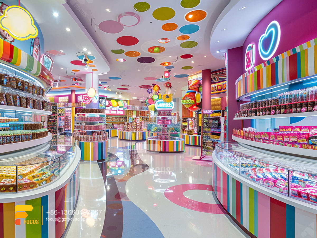 snack rack display design chocolate shop sweet store