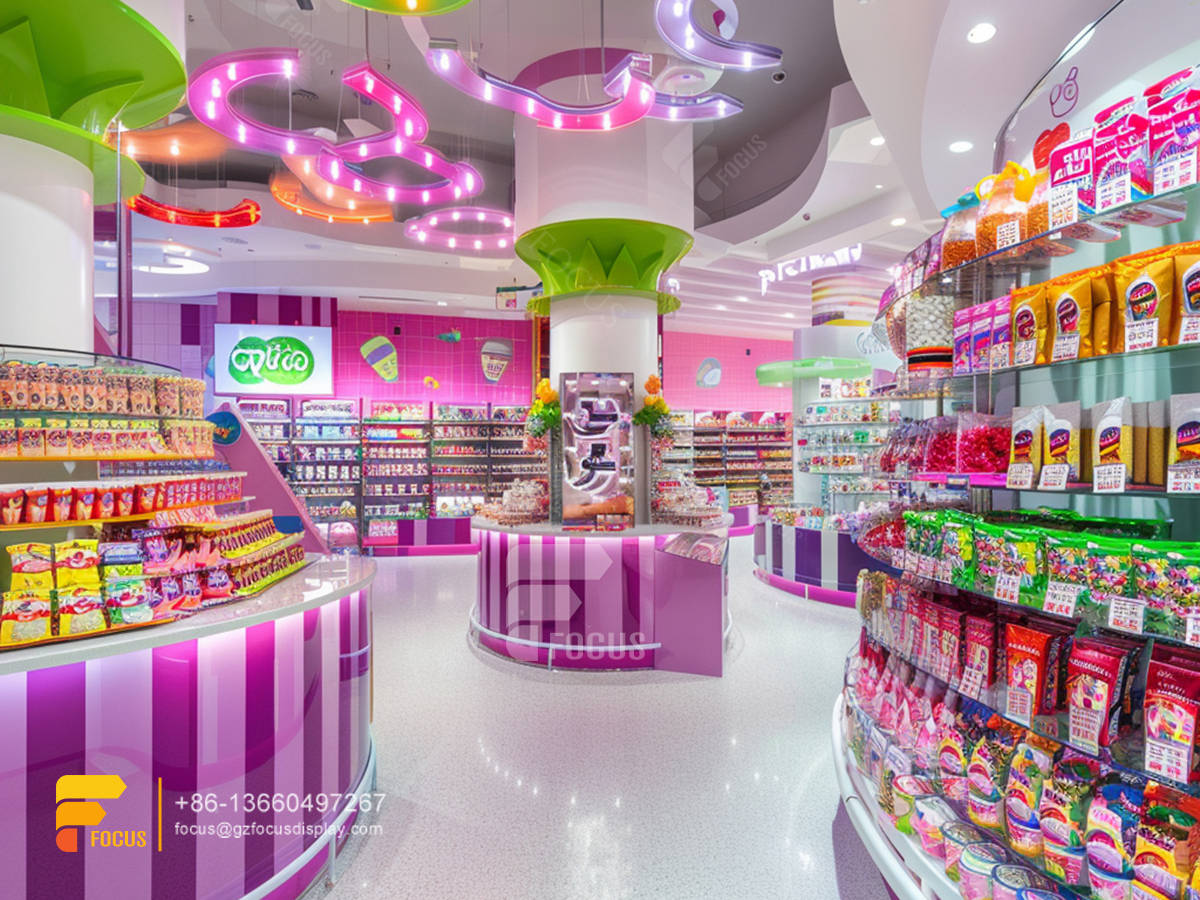 snack rack display design chocolate shop sweet store