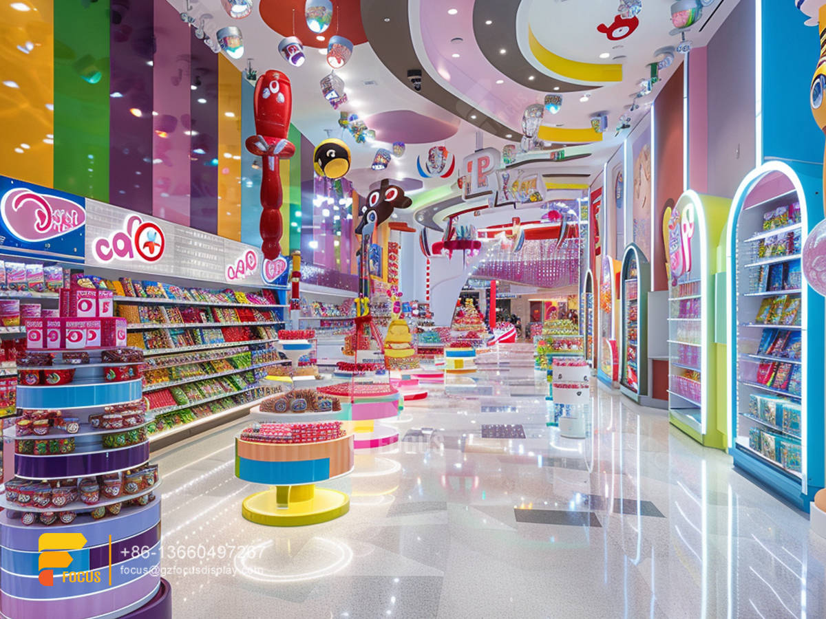 snack rack display design chocolate shop sweet store