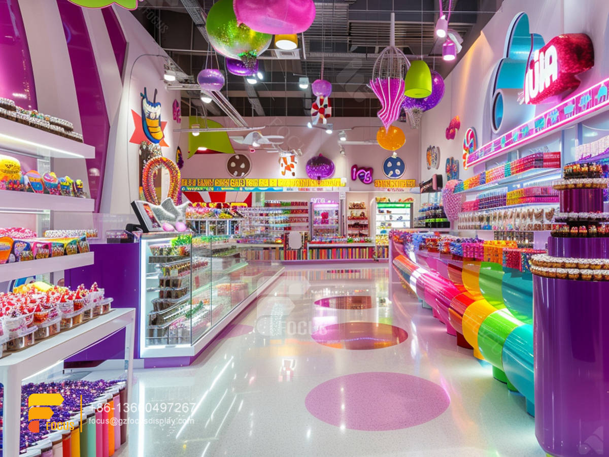 snack rack display design chocolate shop sweet store
