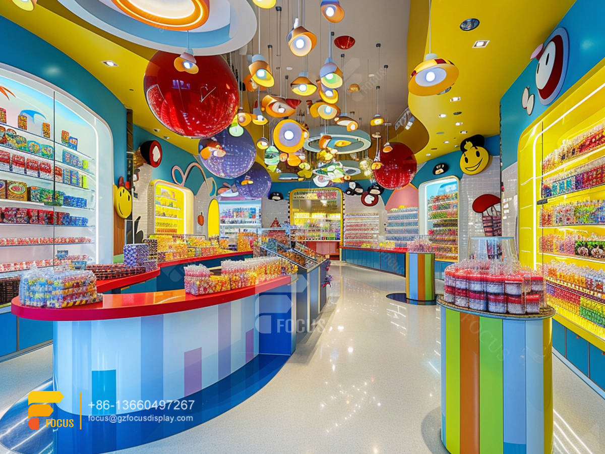 snack store design chocolate display cases sweet counter display