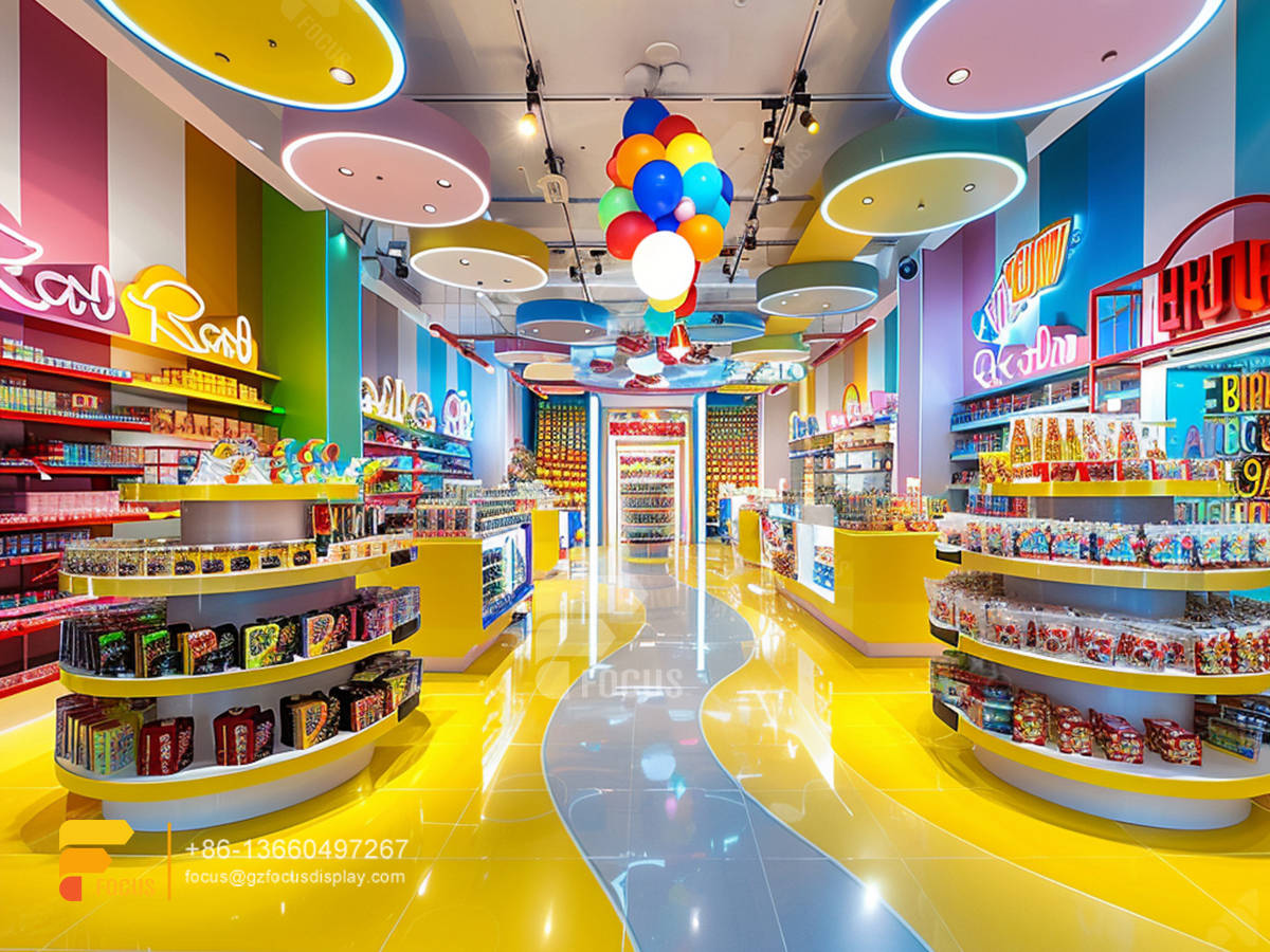 snack store design chocolate display cases sweet counter display