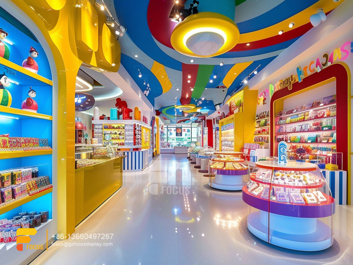 snacks display counter sweet shop interior design chocolate counter