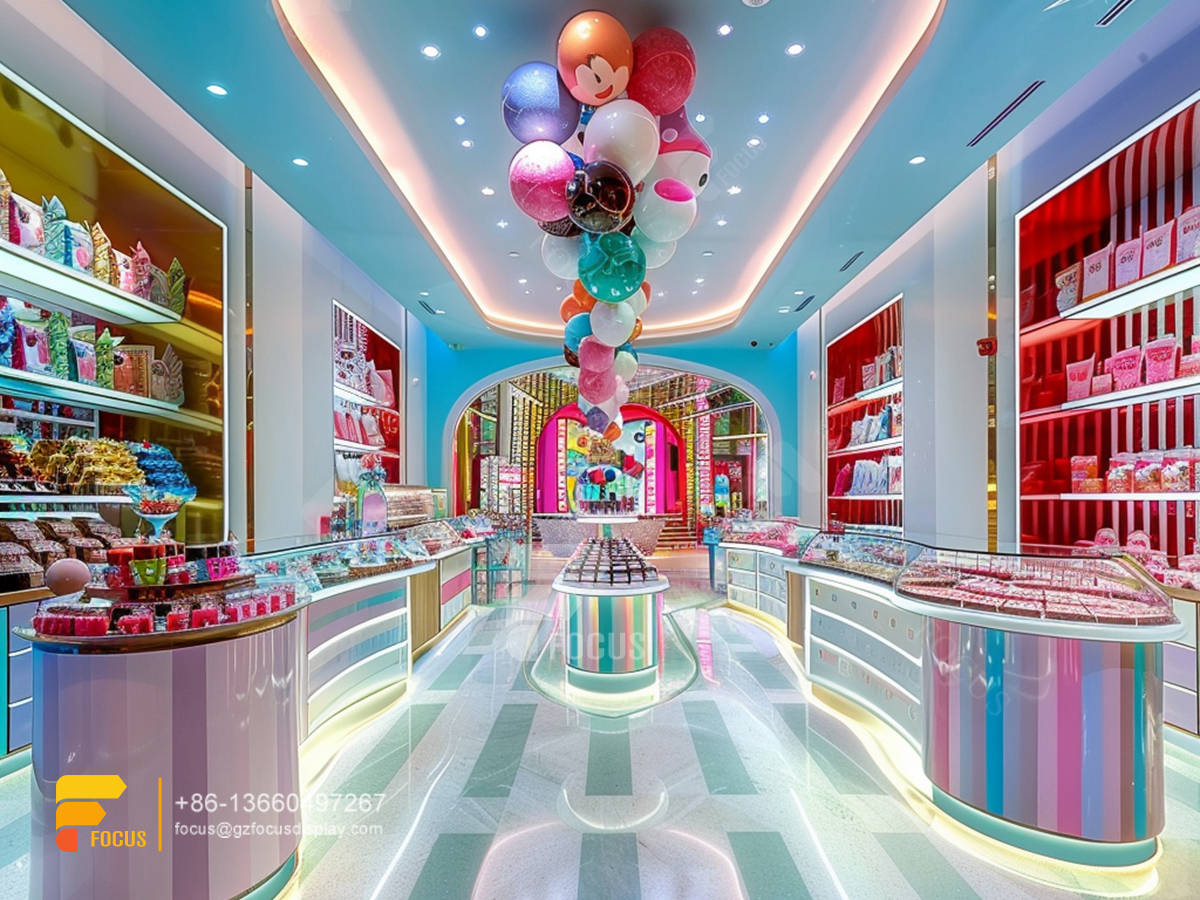 sweet display counter snacks rack chocolate showcase