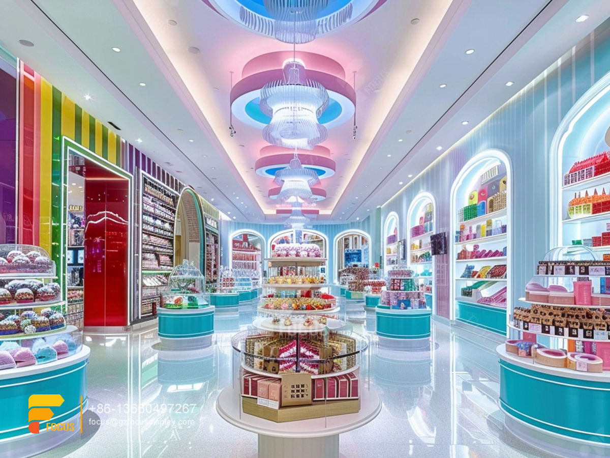 sweet shop display counter chocolate counter cotton candy rack