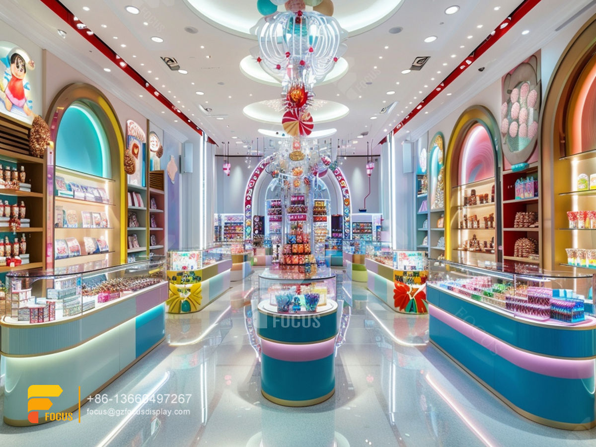 sweet shop display counter chocolate counter cotton candy rack