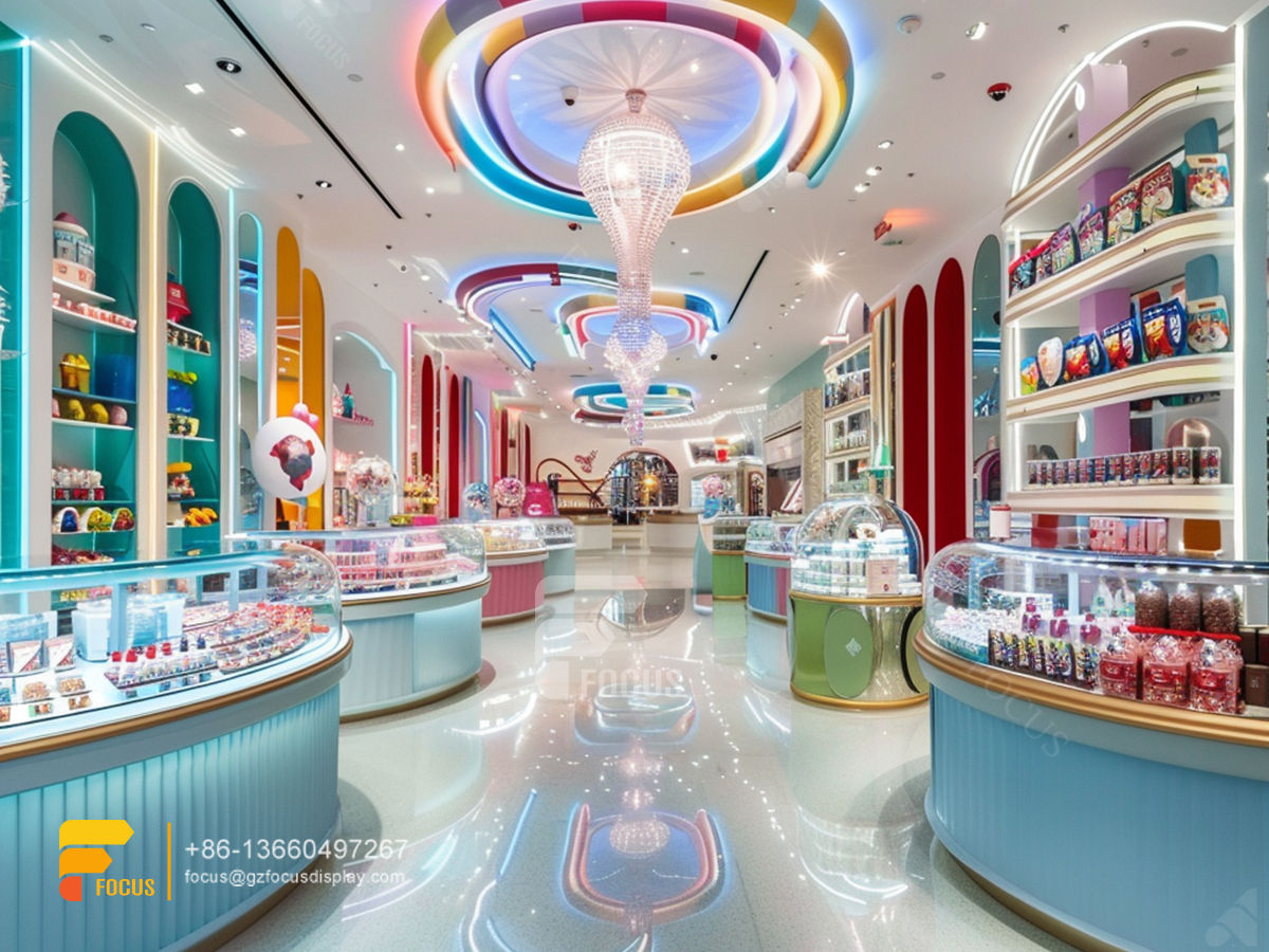 sweet shop display counter chocolate counter cotton candy rack