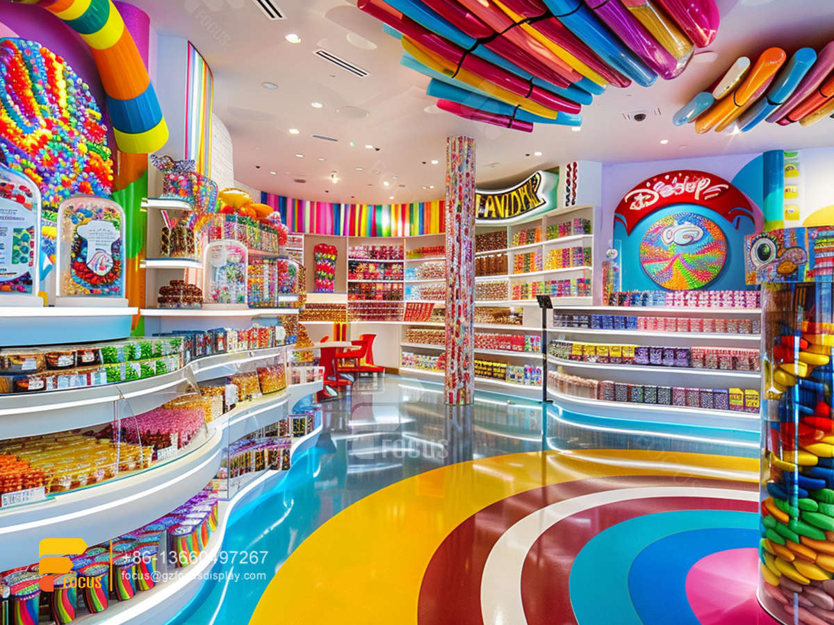 sweet shop interior design snacks rack nuts shop decor