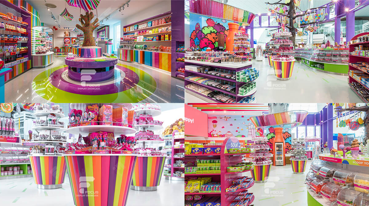 Lollipop Sweet Shop Snacks Rack Chocolate Display Case, image size:1200x672