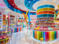Candy Rack Shelves Chocolate Counter Sweet Shop Display