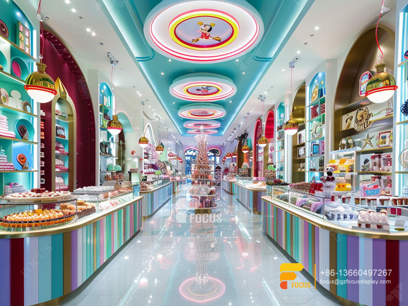 Custom Sugar Sweet Shop Snack Displays Chocolate Shelf