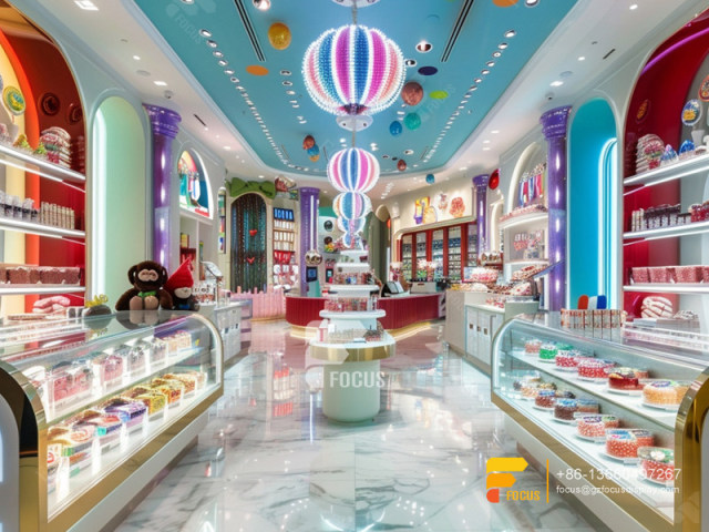 Snack Display Racks Modern Sweet Shop Chocolate Showcase