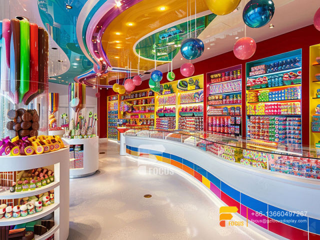 Candy Cabinets Modern Sweet Shop Interior Design Chocolate Display Shelves