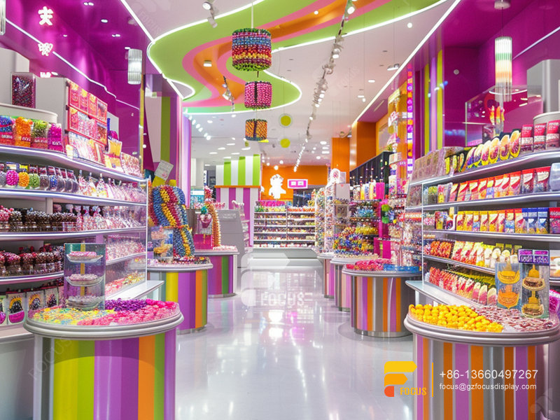 Custom Cotton Candy Rack Retail Snack Display Sweet Store