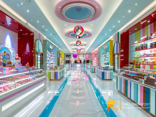 Snacks Racks Modern Sweet Shop Interior Design Custom Chocolate Counter Display