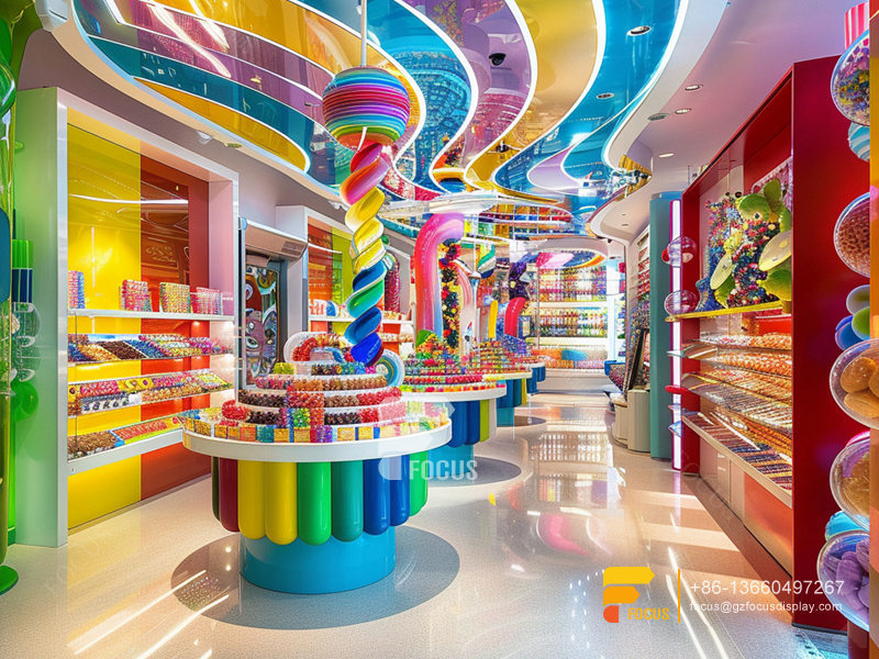 Bulk Candy Display Lollipop Sweet Shop Chocolate Shelf