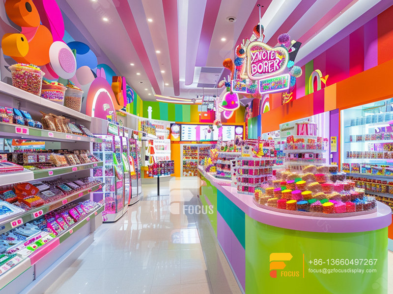 Custom Snack Shop Sweets Display Chocolate Shelf
