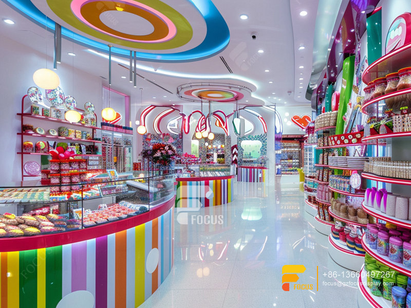 Custom Snack Shop Sweets Display Chocolate Shelf