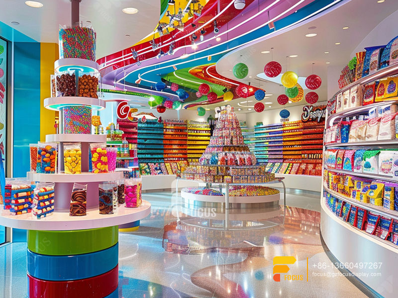 Candy Store Design Modern Sweet Shop Wooden Chocolate Display Rack