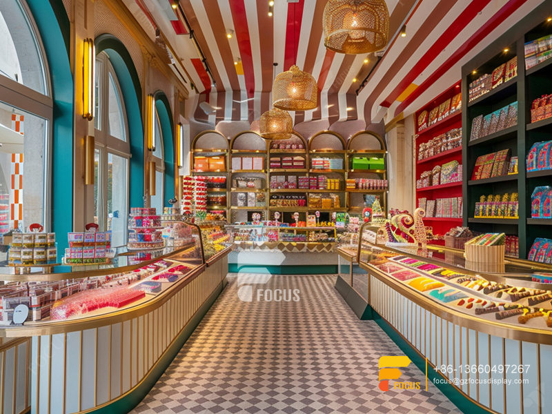Custom Snack Shelves Modern Sweet Shop Interior Design