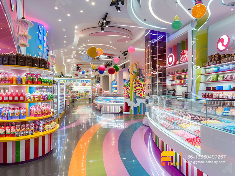 Custom Snack Shop Sweets Display Chocolate Shelf
