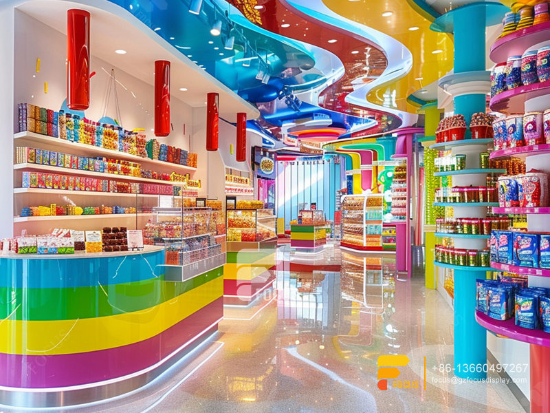 Bulk Candy Display Lollipop Sweet Shop Chocolate Shelf