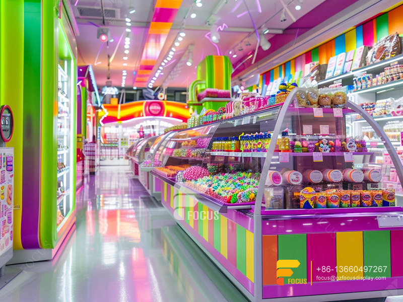 Custom Cotton Candy Rack Retail Snack Display Sweet Store