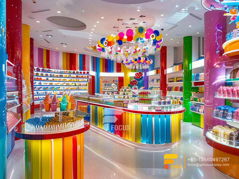 Cotton Candy Stand Display Sugar Sweet Shop Chocolate Store