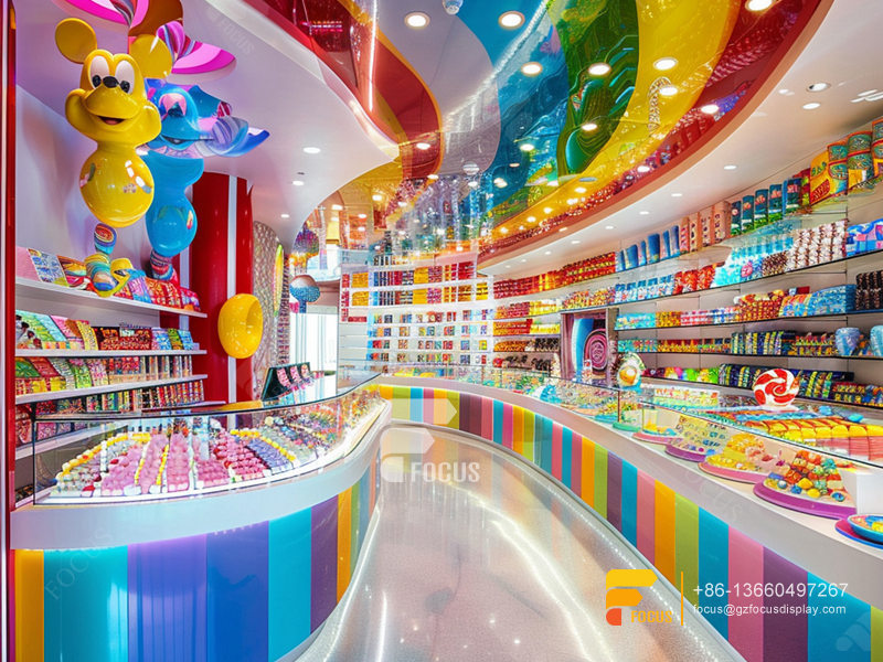 Bulk Candy Fixtures Snack Display Case Chocolate Showcase